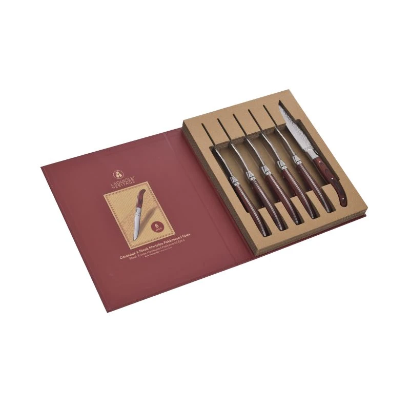 Laguiole Heritage Stekknivar i Pakkaträ - 6 st 40273001 by Laguiole color Svart