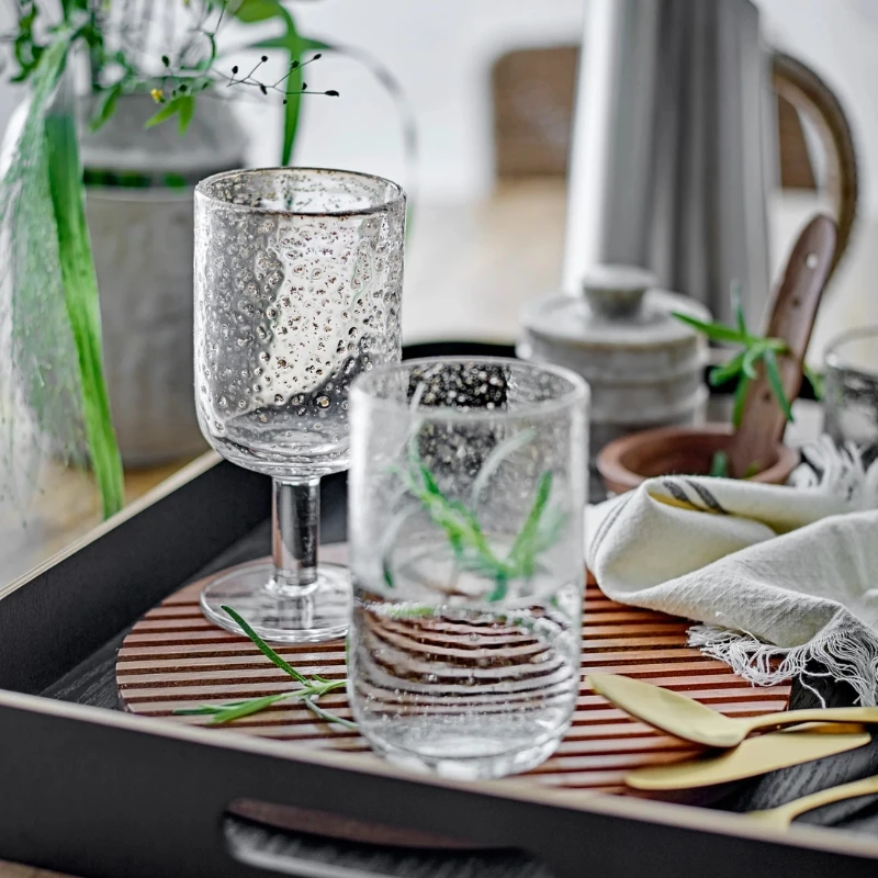 Bloomingville Bubbles Vinglas - Klar 82060898 by Bloomingville color Svart