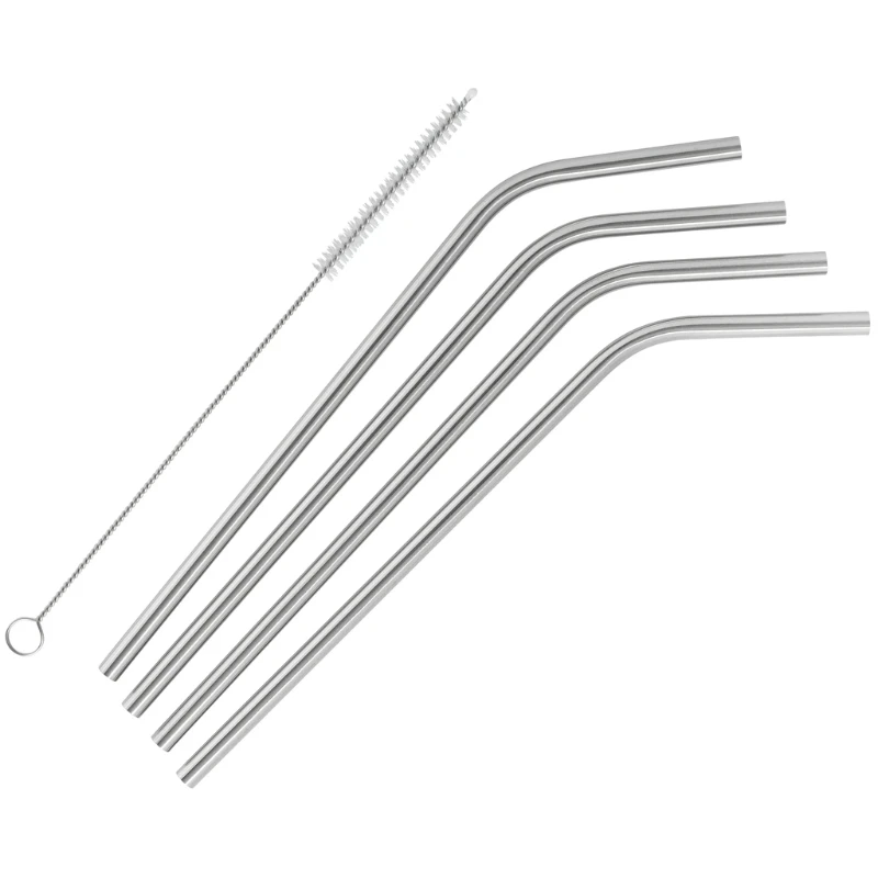 Barprofessional Metallsugrör 6 mm - 4-pack - Silver RSIE004 by Barprofessional color Svart