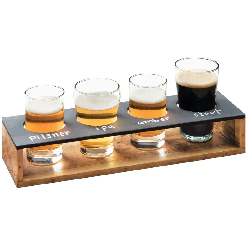Barprofessional Tastingcaddy 4 glas med griffeltavla PPCM348 by Barprofessional color Svart