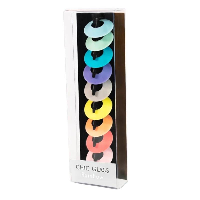 Chic Glass Rainbow - glasmarkörer till vin - 9 st 95485 by L'Atelier du Vin color Svart