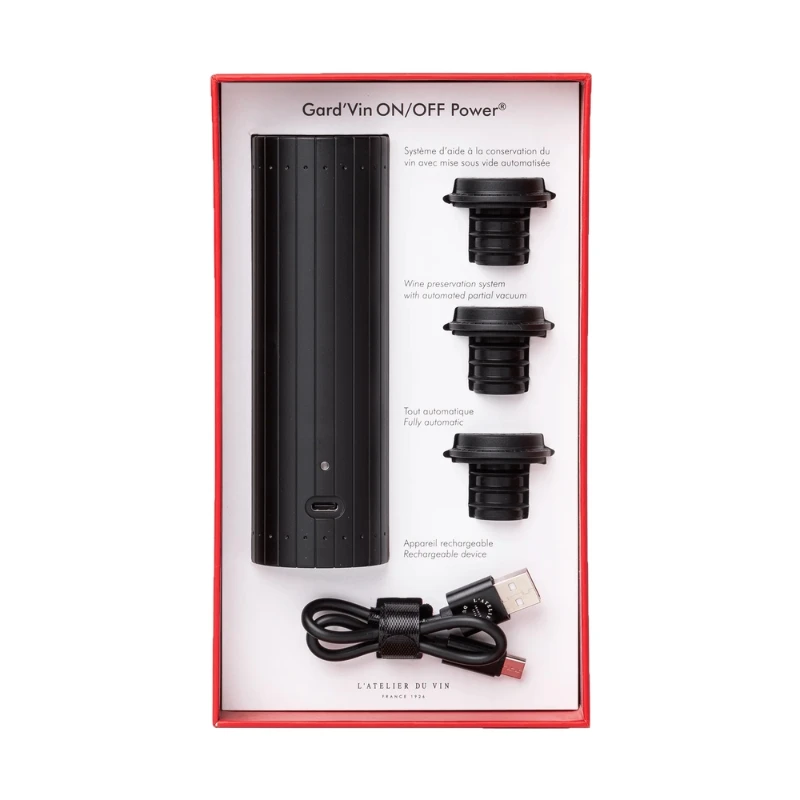 Gard'Vin ON/OFF Power – elektrisk vakuumpump 95738 by L'Atelier du Vin color Svart