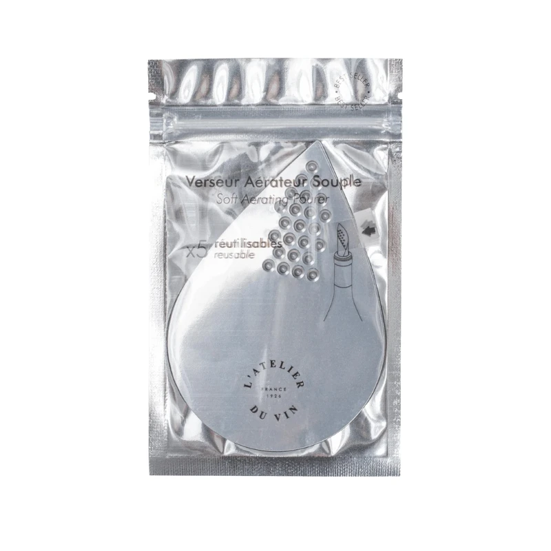 Verseur Aérateur Souple Silver & Black – vinhällare 95506 by L'Atelier du Vin color Svart