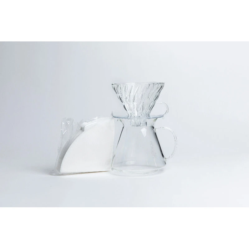 V60 Glas 02 Dripper & Serverset S-VGBK-02-T by Hario color Svart