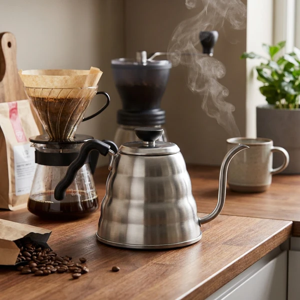V60 Buono Kaffepanna - 03 - 1,2 l - Silvergrå VKBR-120-HSV by Hario color Svart