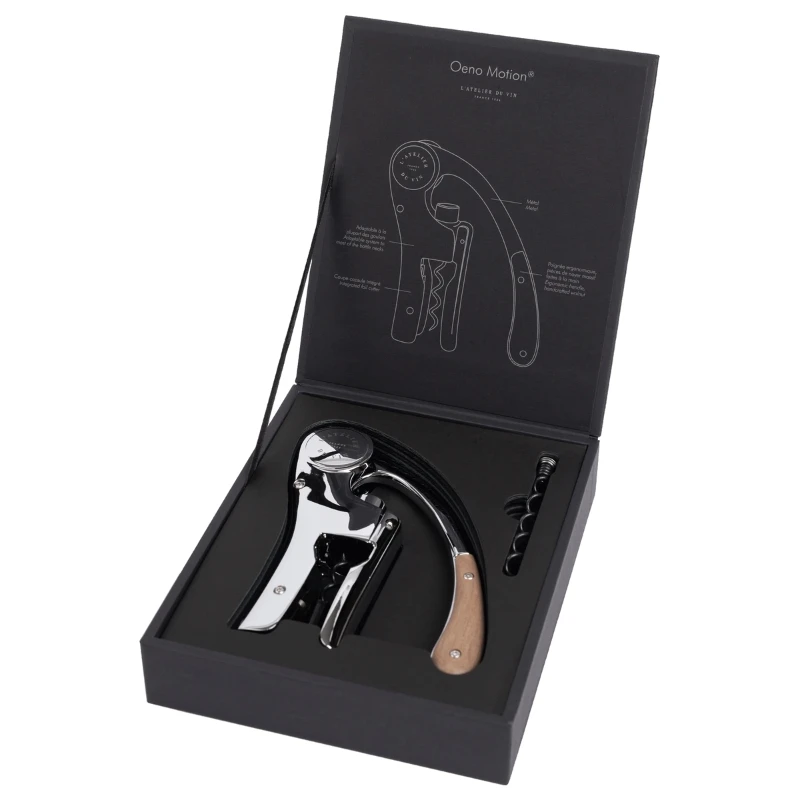 Oeno Motion Wood & Chrome korkskruv 95464 by L'Atelier du Vin color Svart