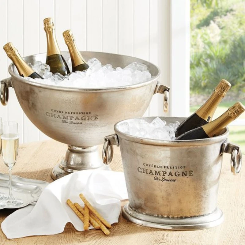 Champagnekylare vintage aluminium WVCB09S by Barprofessional color Svart