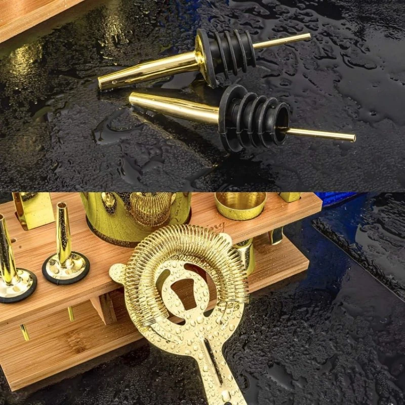 Barset deluxe guld 11 delar i träställ CG-TJ17gold by Barlife color Svart