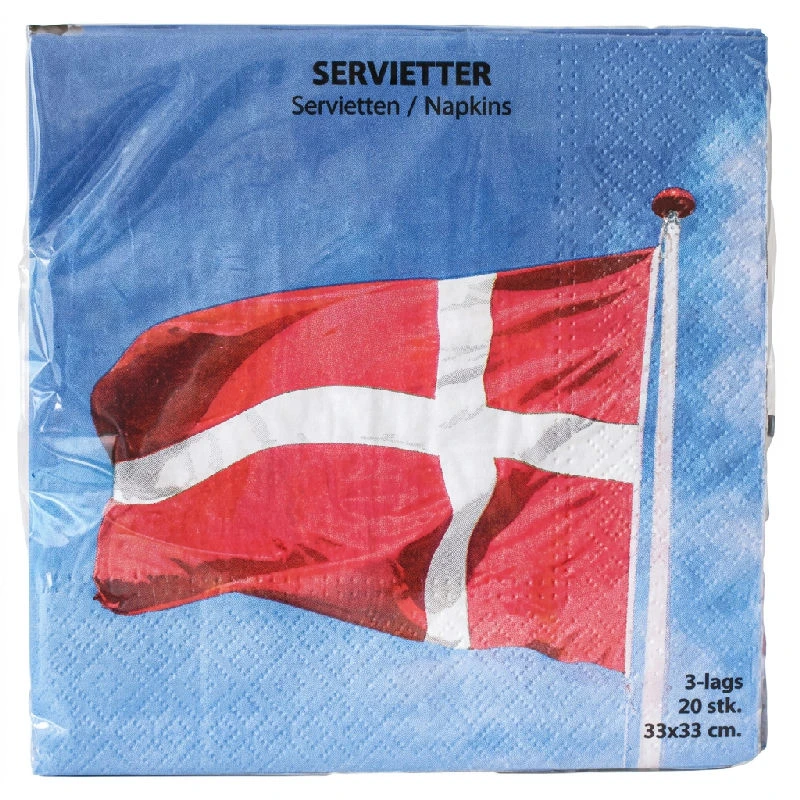 Servett 3-lag 4 Ass. à 20 St. Danmark 33 x 33 cm 4200176  color Svart
