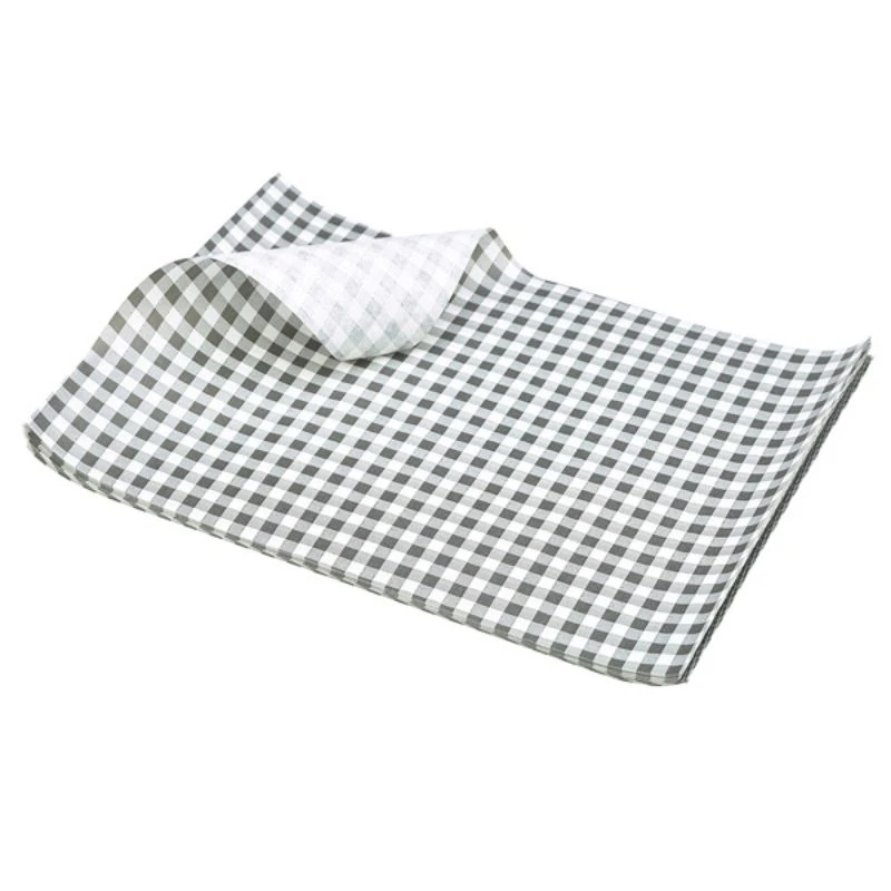 Fettsäkert papper rutigt svart 35 x 25cm - 1000 st. PN1487LGBK by Genware color Svart