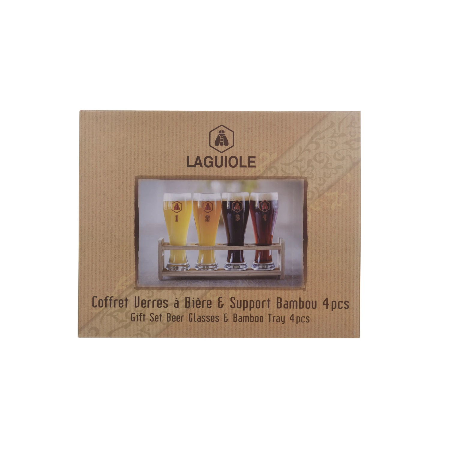 Laguiole ölglasset 4 delar i presentförpackning 4026910240269102 by Laguiole color Svart