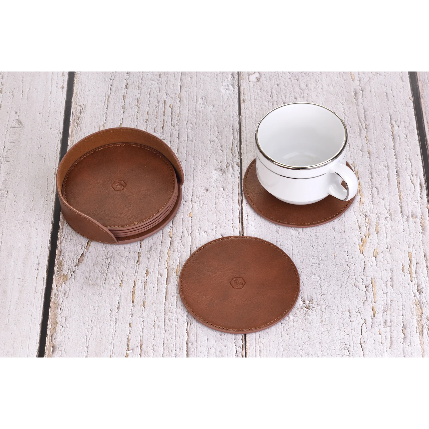 Laguiole glasunderlägg premium PU – 6 st. 40269095 by Laguiole color Svart