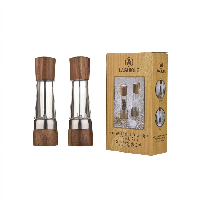 Laguiole salt- och pepparkvarnar akaciaträ keramiskt set 40269097 by Laguiole color Svart
