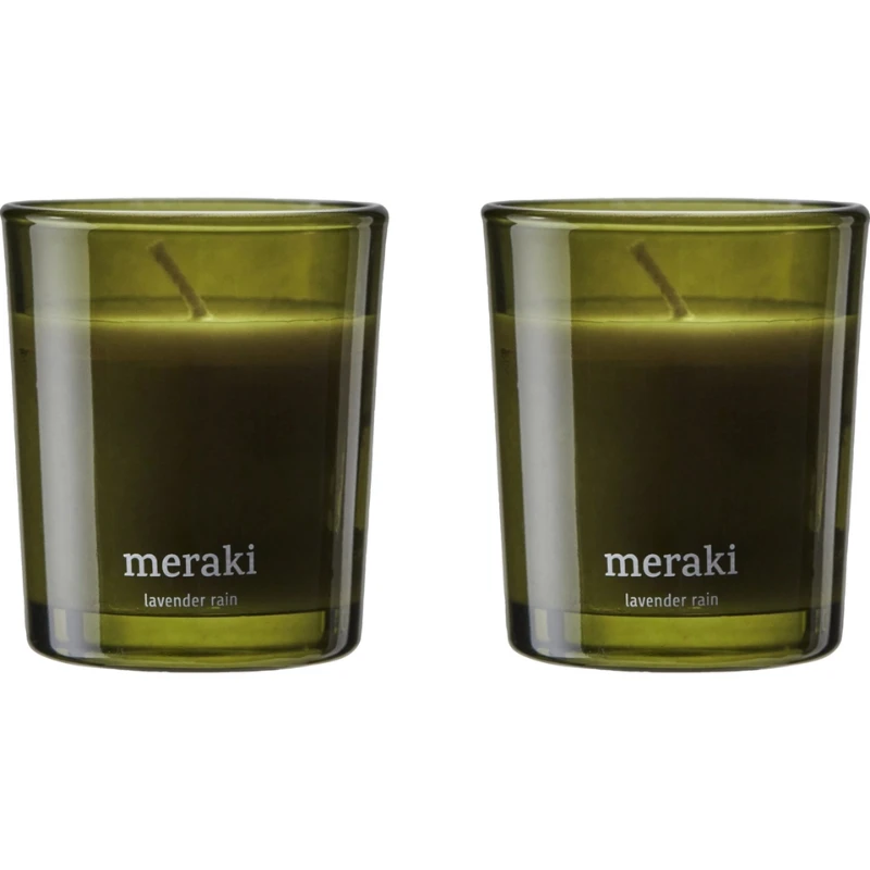 Meraki Doftljus, Lavender rain, Grön 2 st 366650200 by Meraki color Grön