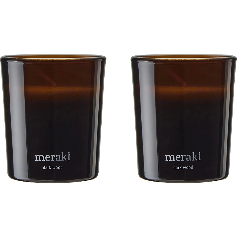 Meraki Doftljus, Dark wood, Brun 2 st. 366650301 by Meraki color Bruin
