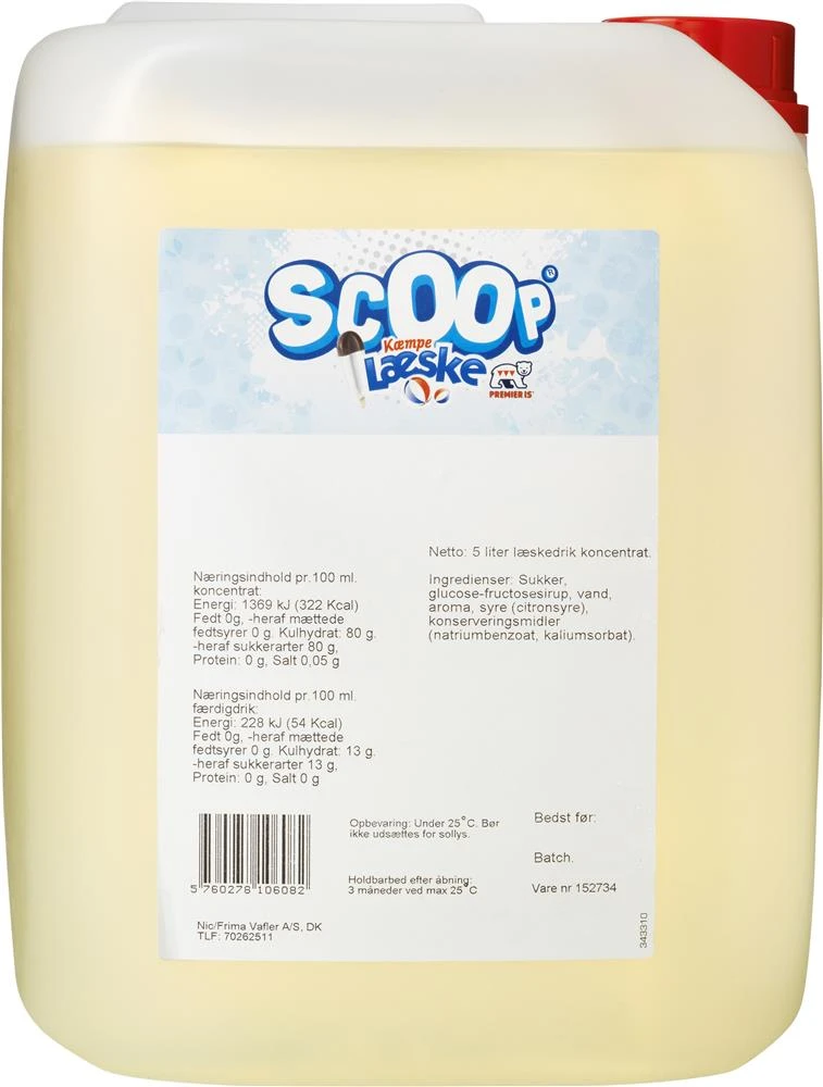 Scoop Slushice Koncentrat Kæmpe Læske, 5L 65719 by SCOOP color Svart