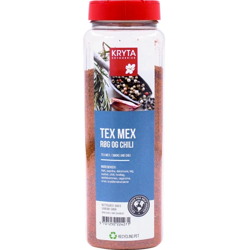 Tex-Mex krydda med rök & chili 600 g 202685 by KRYTA color Svart