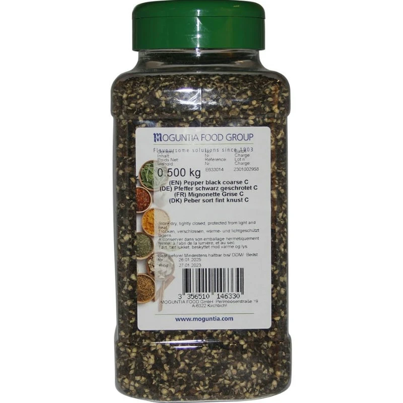 Krossad svartpeppar 500 g 252210 by Moguntia color Svart