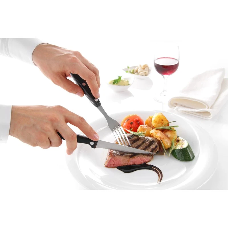 Steakgafflar 6 st 781432 by Hendi color Svart