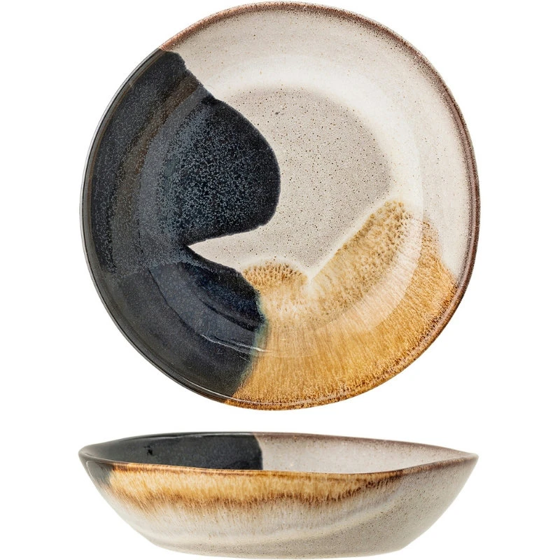 Jules Djup Tallrik, Grå, Stengods 82046908 by Bloomingville color Svart