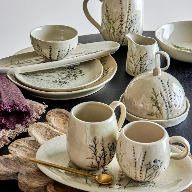 Bea Tallrik, Natur, Stengods 82047392 by Bloomingville color Svart
