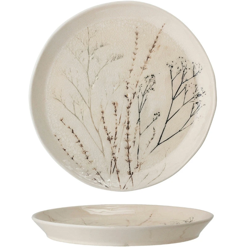 Bea Tallrik, Natur, Stengods 82047392 by Bloomingville color Svart