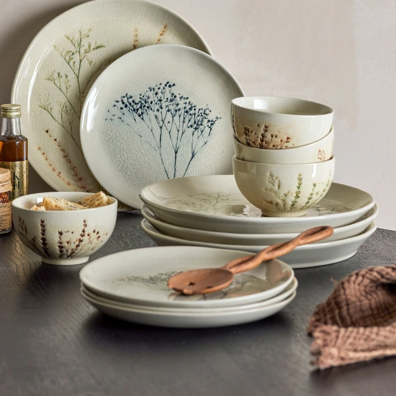 Bea Servisset, Natur, Stengods 4 x 3 st 82060574 by Bloomingville color Svart