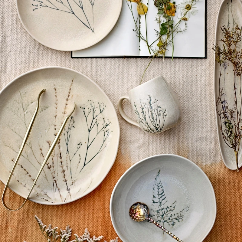 Bea Servisset, Natur, Stengods 4 x 3 st 82060574 by Bloomingville color Svart