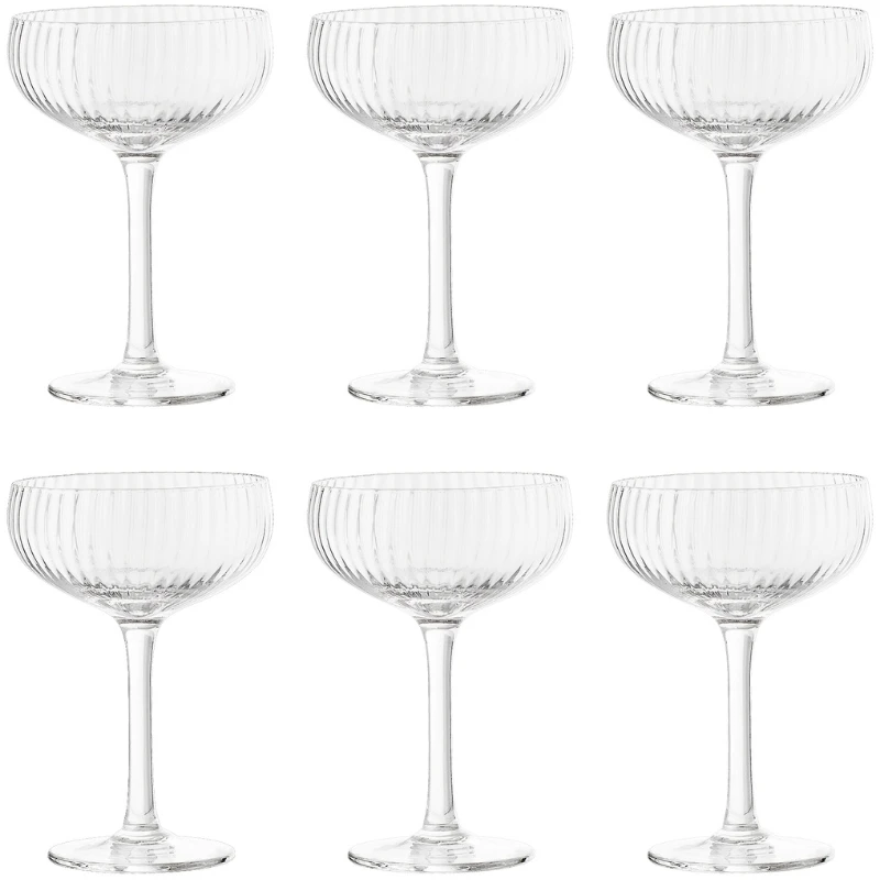 Astrid Champagneglas 25 cl - 6-pack 82061775 by Bloomingville color Svart