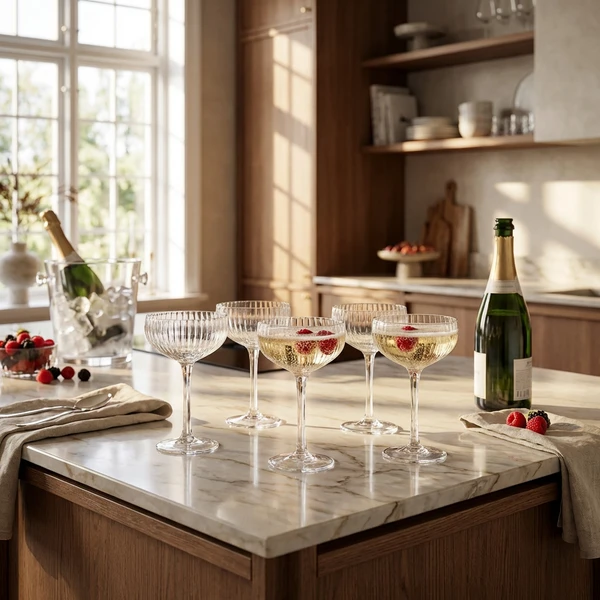 Astrid Champagneglas 25 cl - 6-pack 82061775 by Bloomingville color Svart