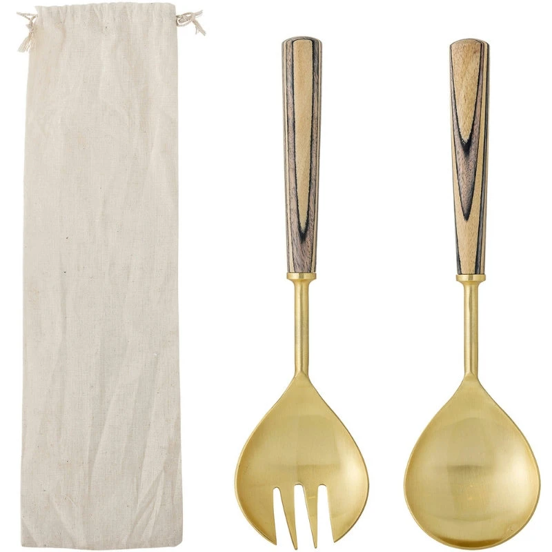 Fumio Salladsbestick, Guld, Rostfritt Stål 2 st 82068255 by Bloomingville color Svart