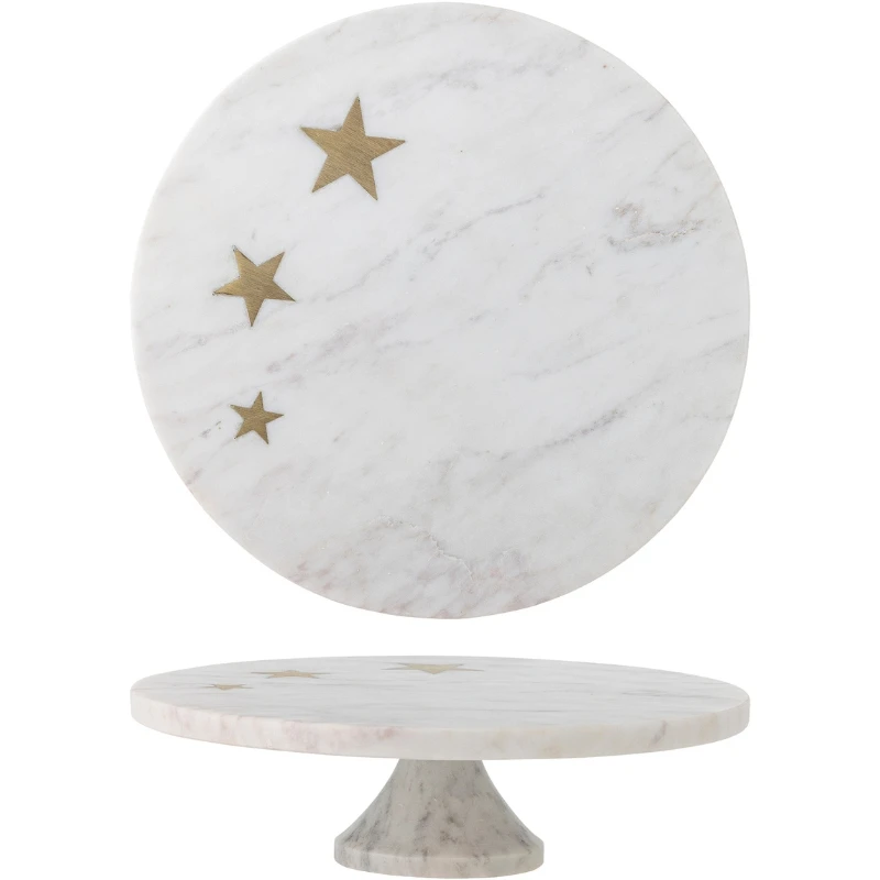 Fenya Star Tårtfat, Vit, Marmor 82068308 by Bloomingville color Svart