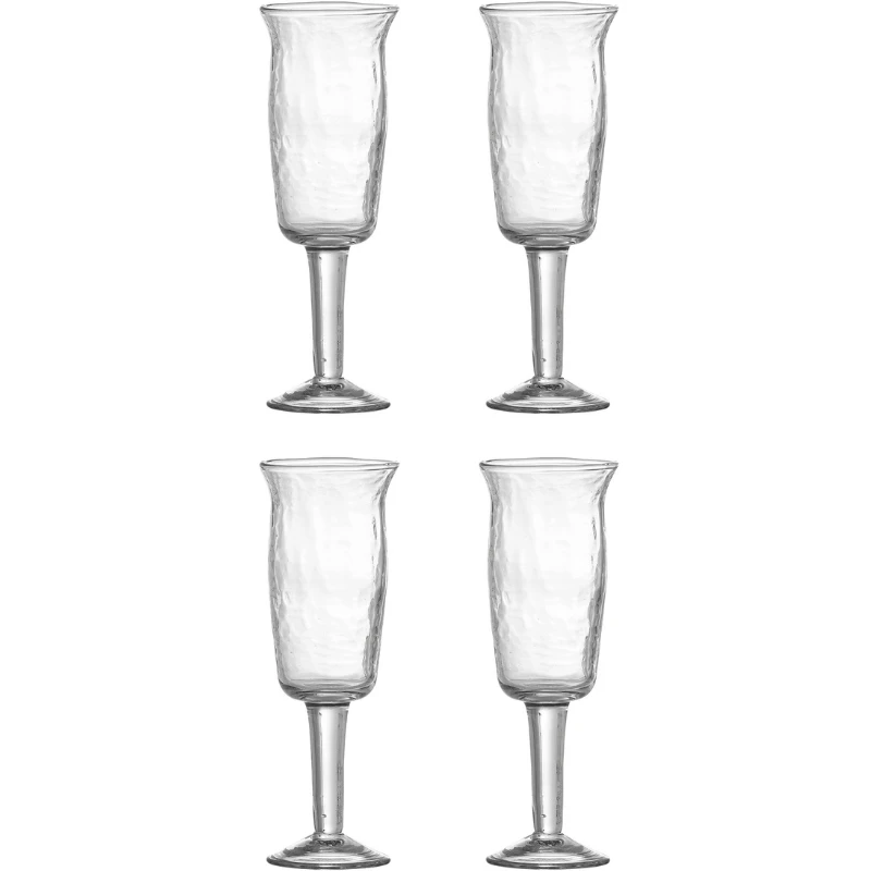 Asha Vinglas, Klar, Återvunnet Glas 4 st. 82068388 by Bloomingville color Svart