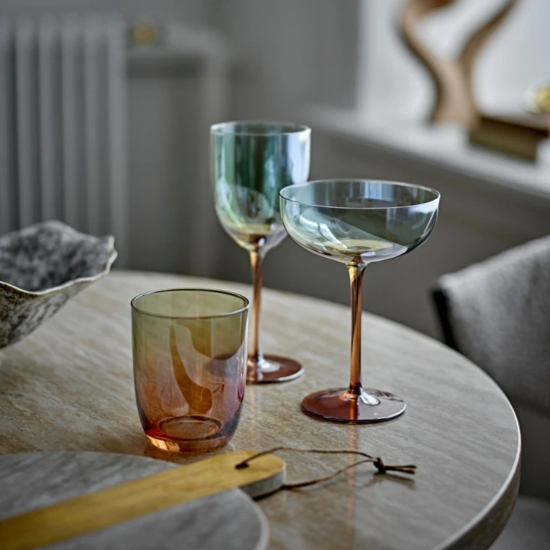 Aston Vinglas, Brons, Glas 4-pack 82072596 by Bloomingville color Svart