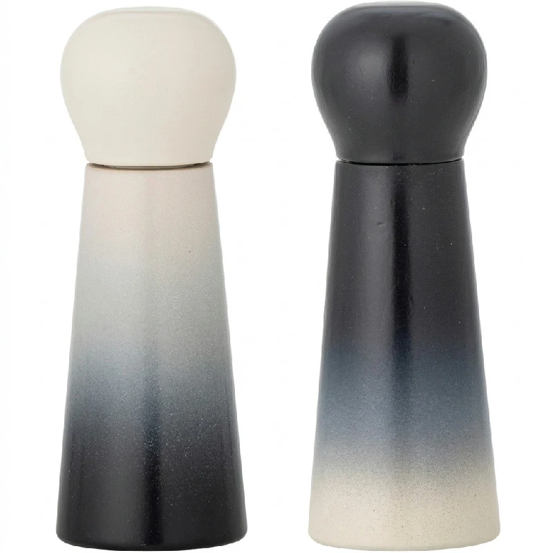 Hyman Salt- & pepparkvarn, Blå, Gummiträ 2 st. 82072654 by Bloomingville color Svart