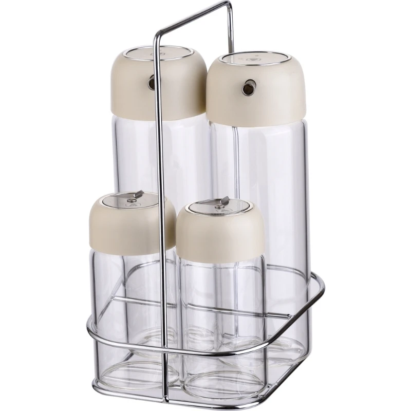 LG Salladsdressingset 4 delar glas på bricka 40269123 by Laguiole color Svart