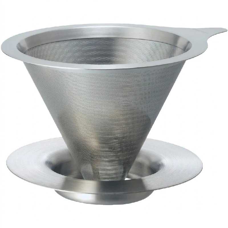 Dubbelfilter metall Dripper 02 / Silver - Hario DMD-02-HSV by Hario color Svart