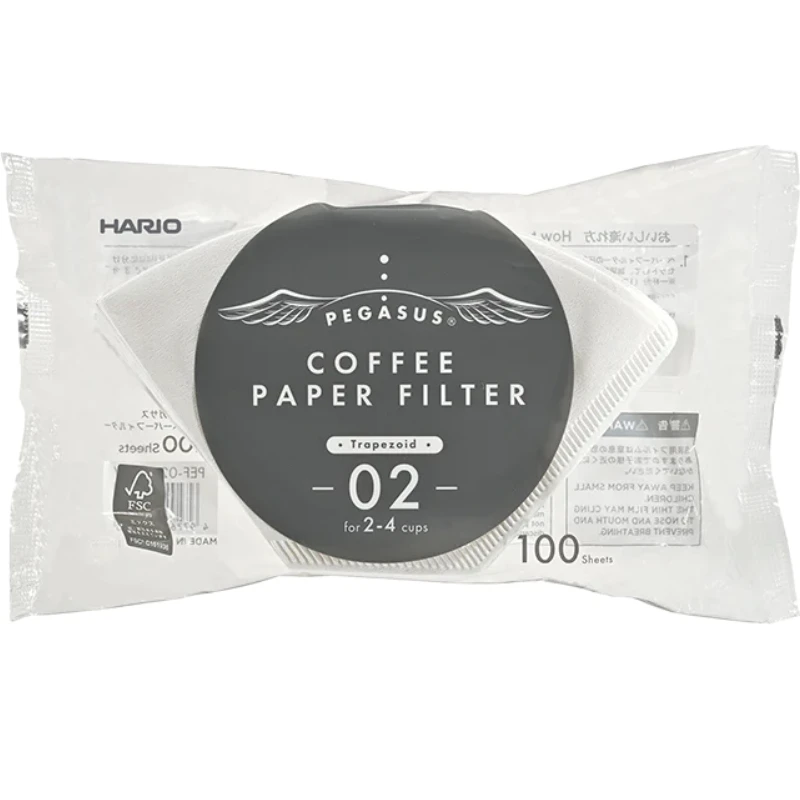 Pegasus Pappersfilter 02 Vita 100 st – Hario PEF-02-100W by Hario color Svart
