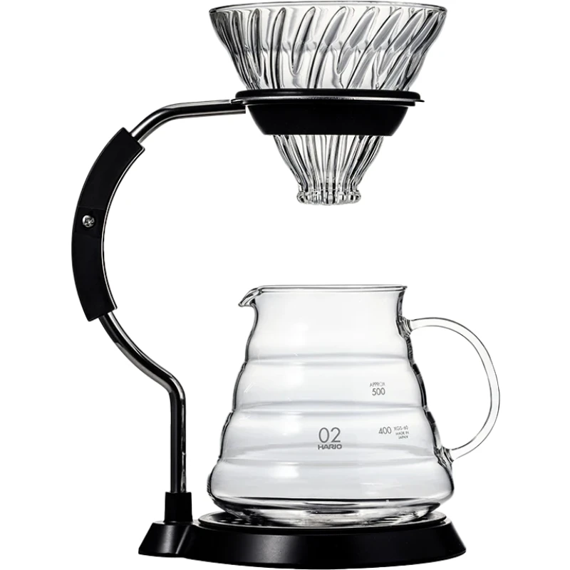V60 Arm Stand Glasdripper Set - Hario VAS-8006-G by Hario color Svart