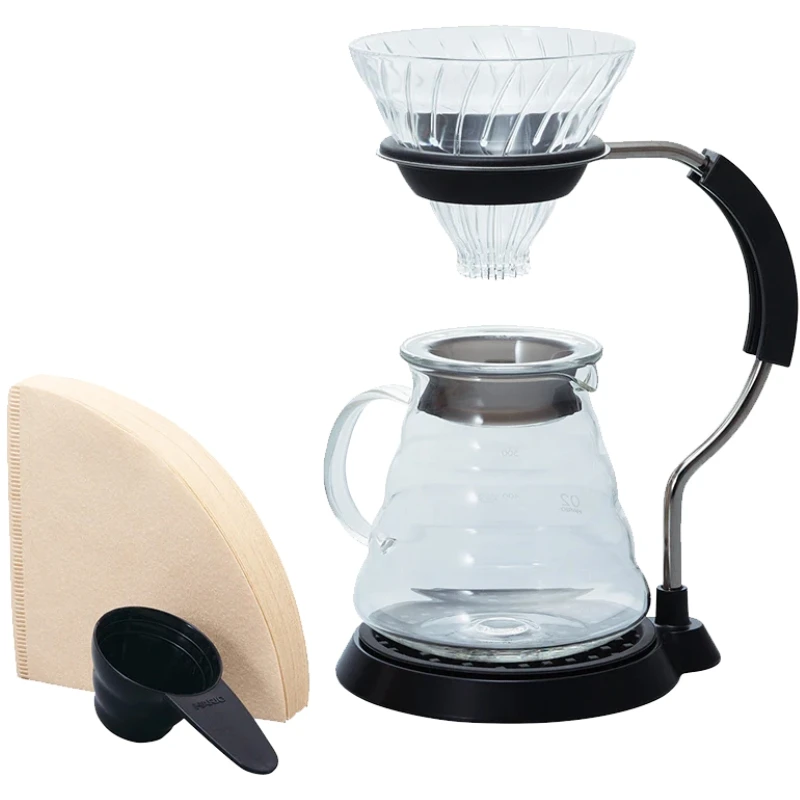 V60 Arm Stand Glasdripper Set - Hario VAS-8006-G by Hario color Svart