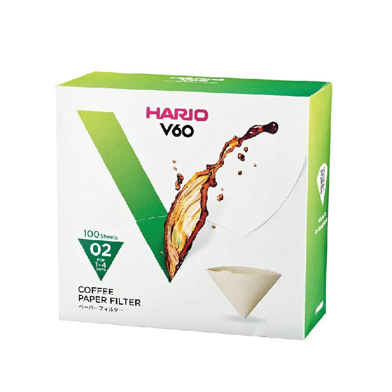 V60 Pappersfilter 02 Natur 100 st (Ask) - Hario VCF-02-100MK by Hario color Svart