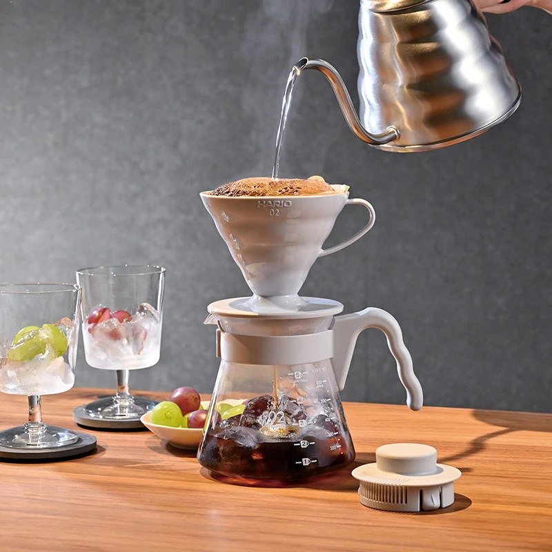 V60 Kaffeserver 02 set / Ljusgrå - Hario VCSD-02-PGR by Hario color Svart