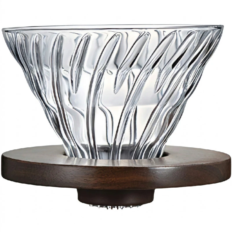 V60 Glasdripper Valnöt 1-4 koppar - Hario VDG-02-WN by Hario color Svart