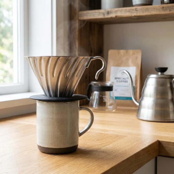 V60 Metal Dripper 02 / Silver - Hario VDMR-02-HSV by Hario color Svart