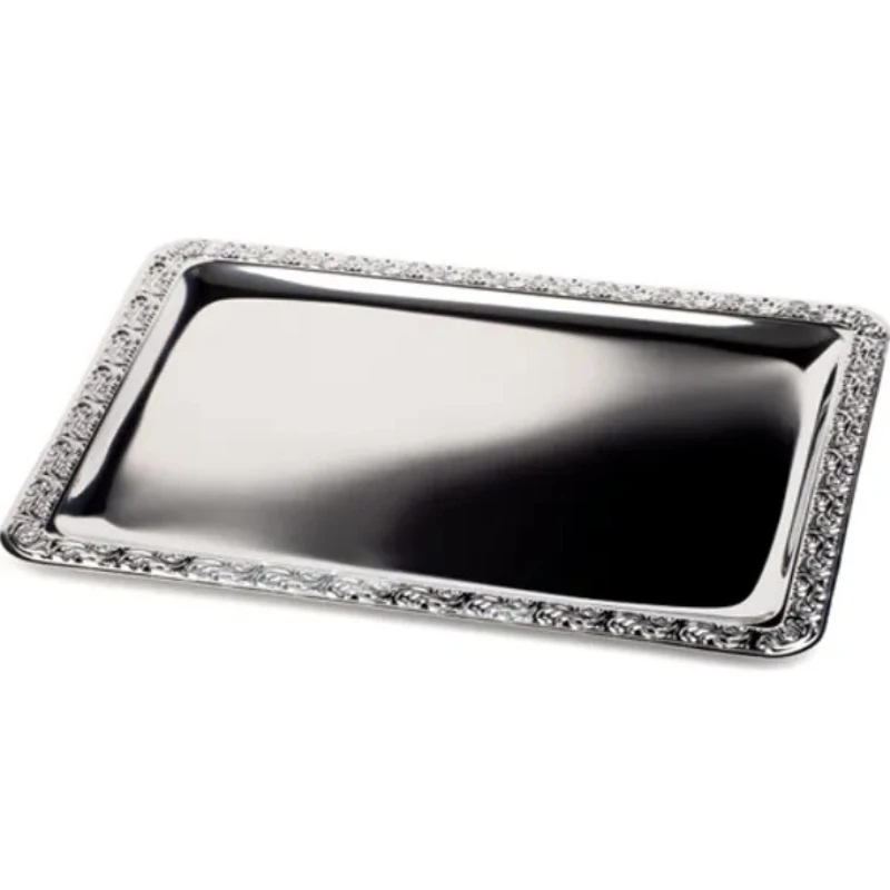 Serveringsfat m. mönster 350x240x15 mm 14175301 by APS color Silver