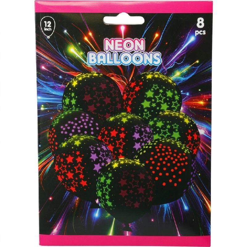 Neonballonger set med 8 st. 491030310 by Koop color Svart