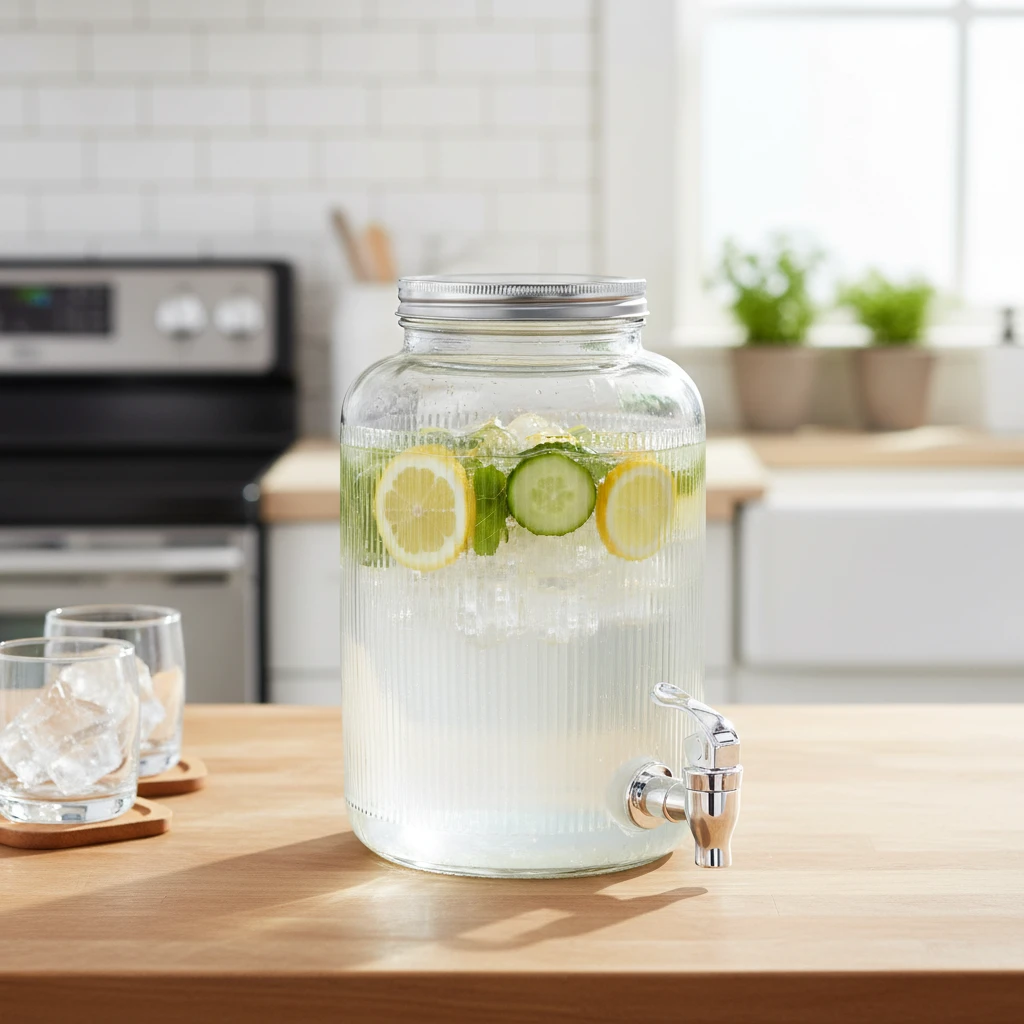 Dryckesdispenser i glas 4 liter CD4100370 by Koop color Svart