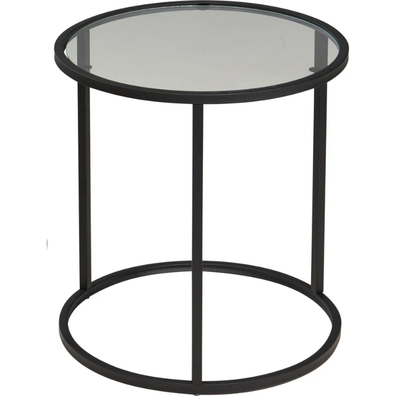 Sidobord set om 2 i glas och metall DD1001530 by Koop color Svart