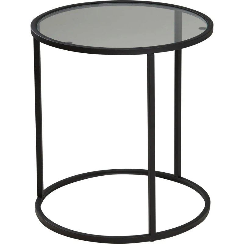 Sidobord set om 2 i glas och metall DD1001530 by Koop color Svart