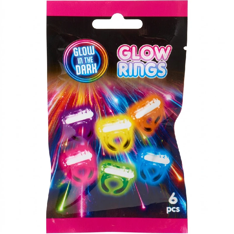 Självlysande ringar set med 6 st. DL8000080 by Koop color Svart